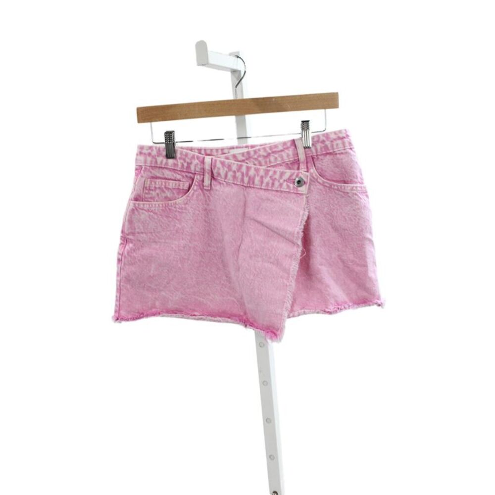 Jonathan Simkhai Womens Pink Cotton Mini Skort Button Size 27